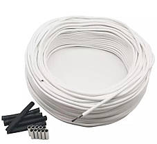 6м2. Комплект для теплої підлоги з нагрівального карбонового кабелю 33 ом/м 12К (60метров) з терморегулятором, фото 3