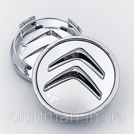 Ковпачки (заглушки) в литі диски Citroen 60 мм сріблясті (5421.70), фото 1