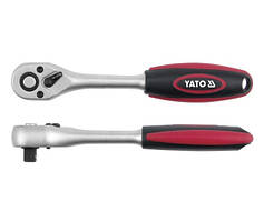 Трещотка YATO 1/2" с прямой ручкой 250 ММ 72 зубцов с покрытием TPR YT-0324