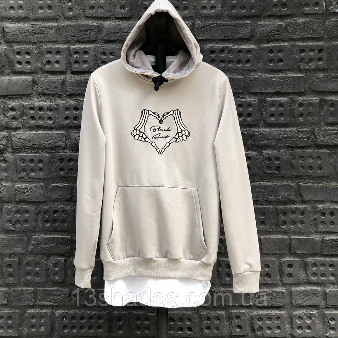 Зимові худі чоловічі теплі з принтом жіночі унісекс білий Київ, фото 1