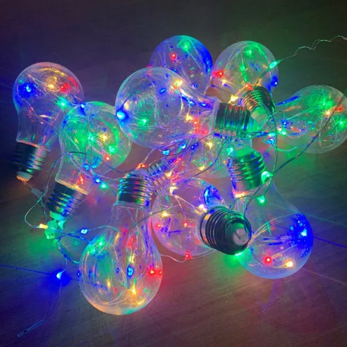 Гірлянда ретро лампи Едісона 75LED 2,5 м 8 ламп 6 см Різнобарвна | Світлодіодна гірлянда RD-9008