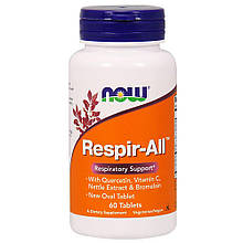 Респіраторна формула Respir-All 60 таб лікування легенів і бронхів Now Foods USA