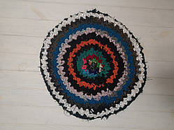 Килимок підлоговий для собак і котів ручної роботи, круглий різнобарвний