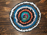 Килимок підлоговий для собак і котів ручної роботи, круглий різнобарвний, фото 3