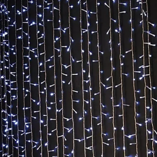 Гірлянда водоспад біла 240-320LED 3х2м з заглуш. 10х24Ламп RD-7154 | Новорічна LED гірлянда штора
