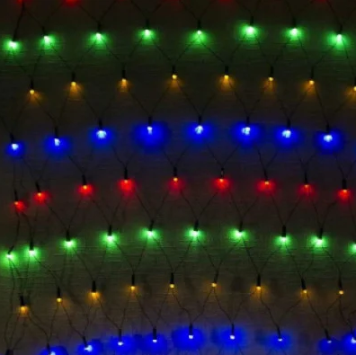 Гірлянда сітка різнобарвна 200LED 2х2м RD-7163 | Новорічна LED гірлянда сітка мультикольорова