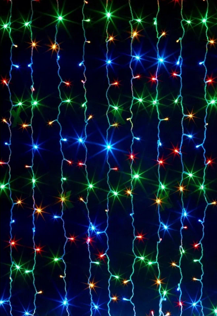 Гірлянда штора 400LED 3х3м Професійна захищена разноцвет RD-7179 | Світлодіодна вулична гірлянда