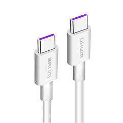 Кабель Brum Silicon Series U020t USB type-C to USB type-C 3A 100см Білий