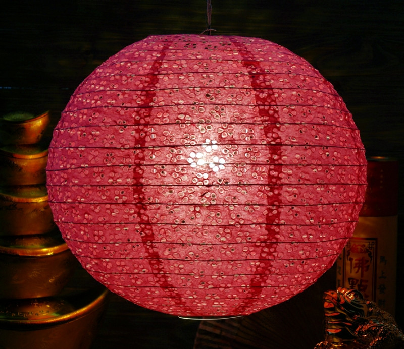 Ліній паперової кулі "Мей Хуа" темно-розовий (d = 39 см)