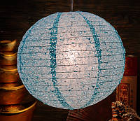 Фонарь бумажный шар "Мэй Хуа" бирюзовый (d = 39 см)