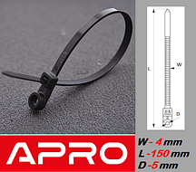 Кабельна Стяжка, ультрастойкая, чорна 4х200мм (уп. 100шт.)