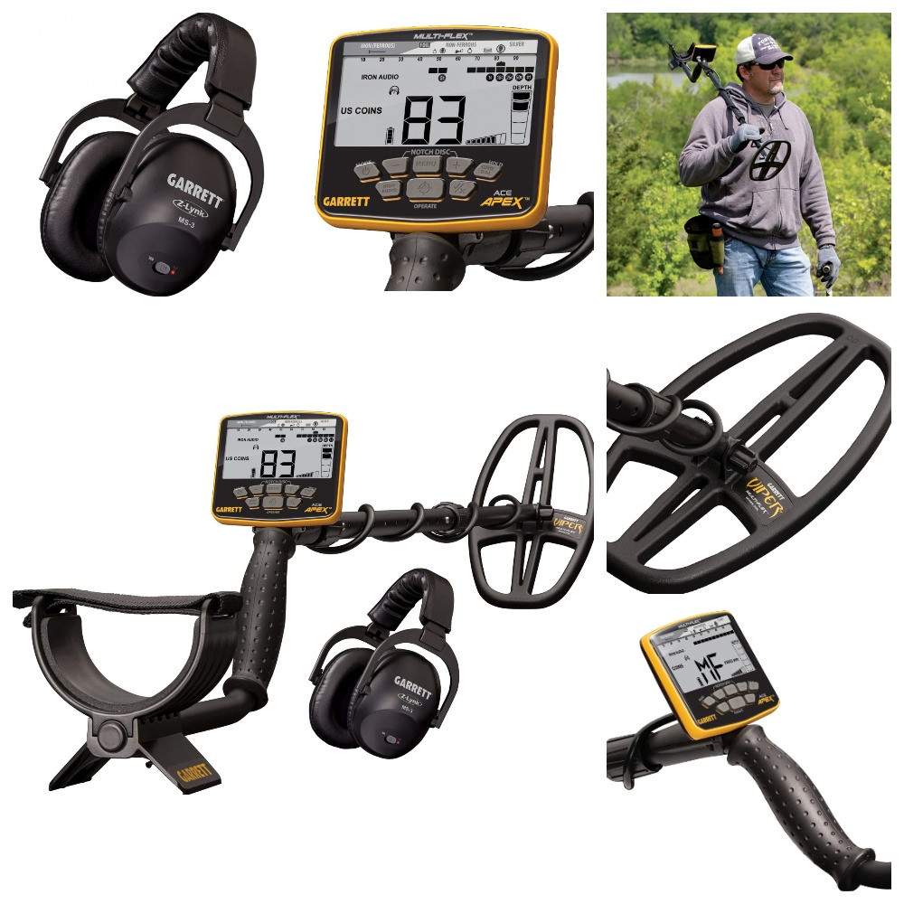 Металошукач Garrett ACE APEX Wireless Package (1840) з котушкою 6x11" DD Viper + Навушники Garrett MS-3