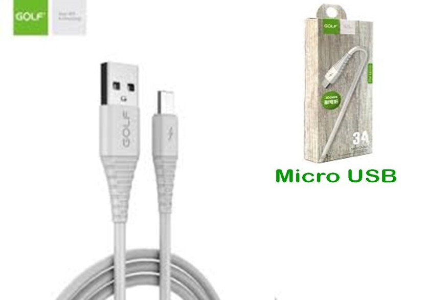Кабель швидкої зарядки GOLF GC-64M White Micro USB Fast Charge 3A Кабель быстрая зарядка