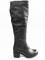 Сапоги женские зимние ботфорты европейка кожаные на устойчивом каблуке модные стильные 36 размер Romax 910-64F