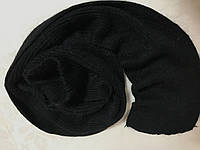 Вязаный шарф из ангоры размер 150 см х 17 см только чёрный и фуксия