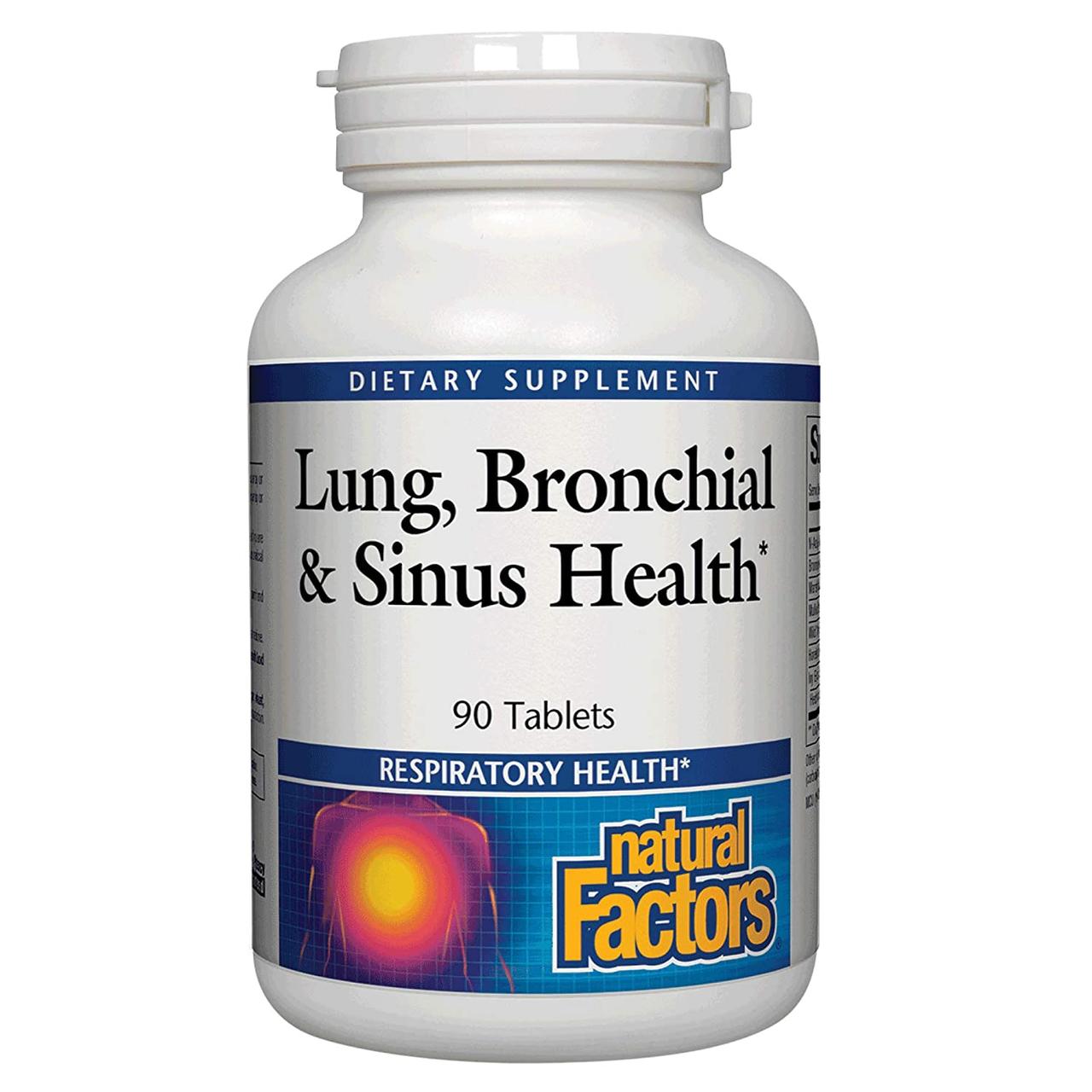 Здоров'я дихальних шляхів (Lung, Bronchial & Sinus Health) 90 таб лікування легких бронхів Natural Factors USA