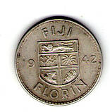 Фіджі 1 флорин 1942 срібло Георг 6 No168, фото 2
