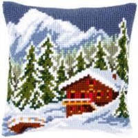 Набір для вишивання подушки Сніговий пейзаж 40х40, вишивка хрестом Vervaco