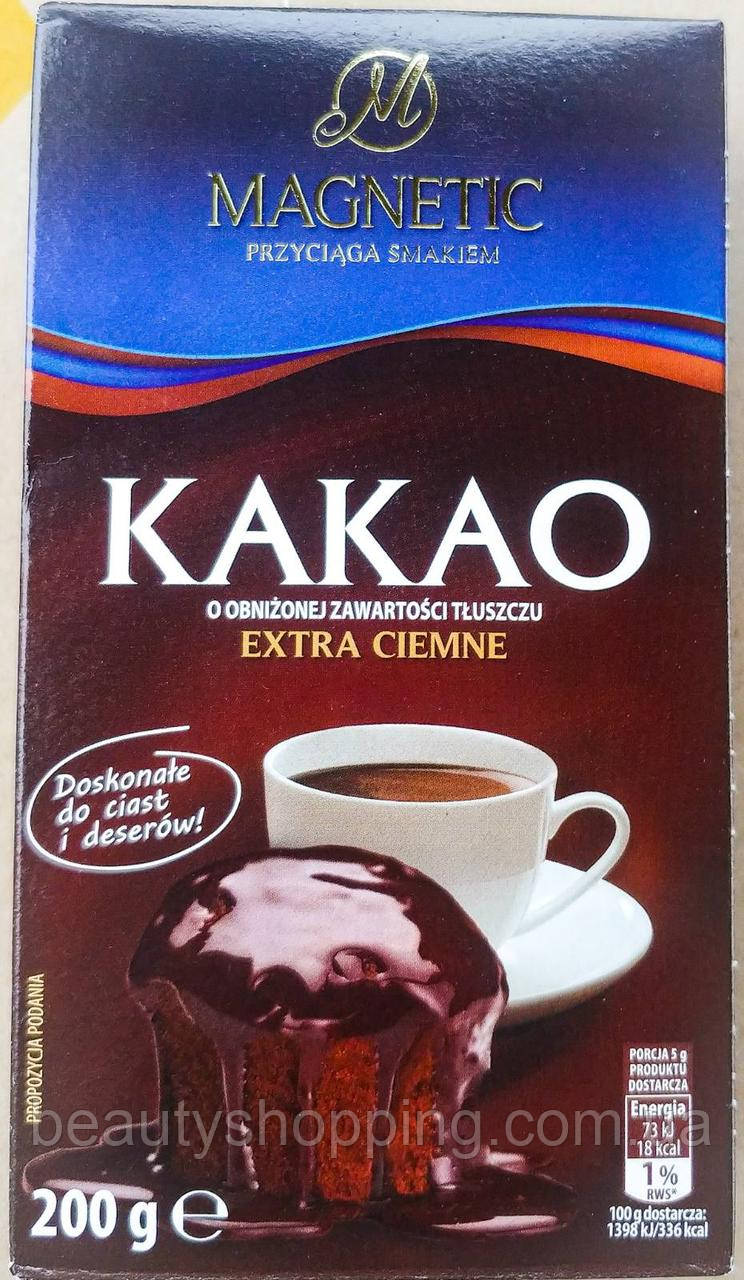 Cacao Magnetic какао порошок екстра темний 200 г Польща