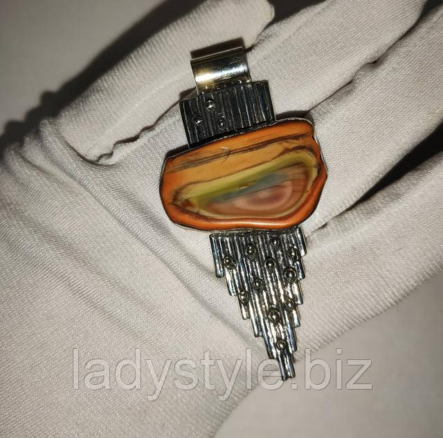 Кулон с императорской яшмой от студии LadyStyle.Biz серебряные украшения подарки для женщины купить браслет