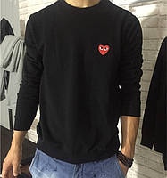Світшот Play | Кофта CDG сірий |Світшот Play Sweatshirt чорний чоловічий Реглан CDG Кофта з принтом КДГ Плей Пайта логотип червоне