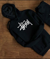 Світшот чоловічий Stussy Стасі з капюшоном Толстовка з принтом Стуса Кофта спортивна Кенгуру Стусі Літо \Зима