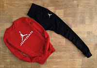 Cпортивный костюм красный свитшот Jordan ( значёк+имя )