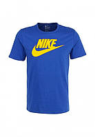 Синя Футболка Nike | Найк жовтий принт