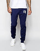 Чоловічі спортивні штани Reebok | Рібок сині лого біле R