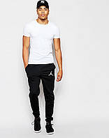 Мужские спортивные штаны Jordan | Джордан Спортивные чёрные белый значёк