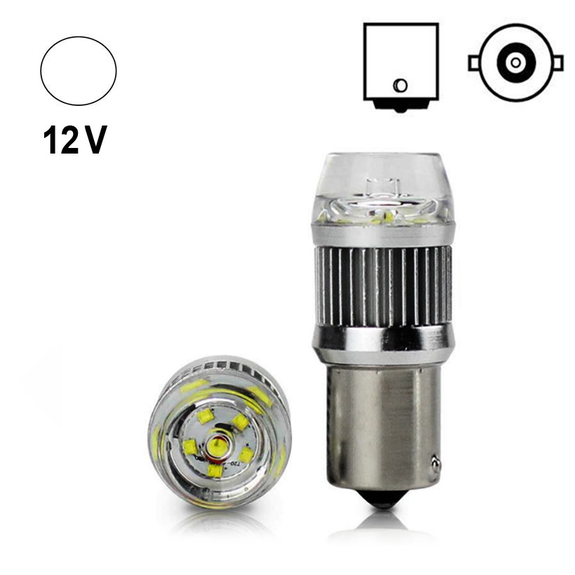 Автолампа Terra P21W/1156, цоколь BA15s, CREEx6smd, 30W, лінза, білий, 12V, фото 1