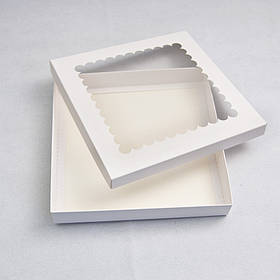Коробка для пряника, 210*210*30 мм, з вікном, біла