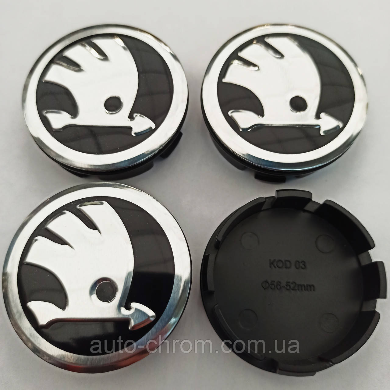 Ковпачки диски Skoda 52-56 мм чорні, фото 1