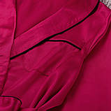 Піжама жіноча атласна на гудзиках. Комплект шовковий для дому, сну з довгим рукавом, р. L (рожевий), фото 4