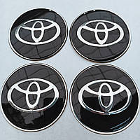 Наклейка опукла на ковпачок диска Toyota 65 мм чорна