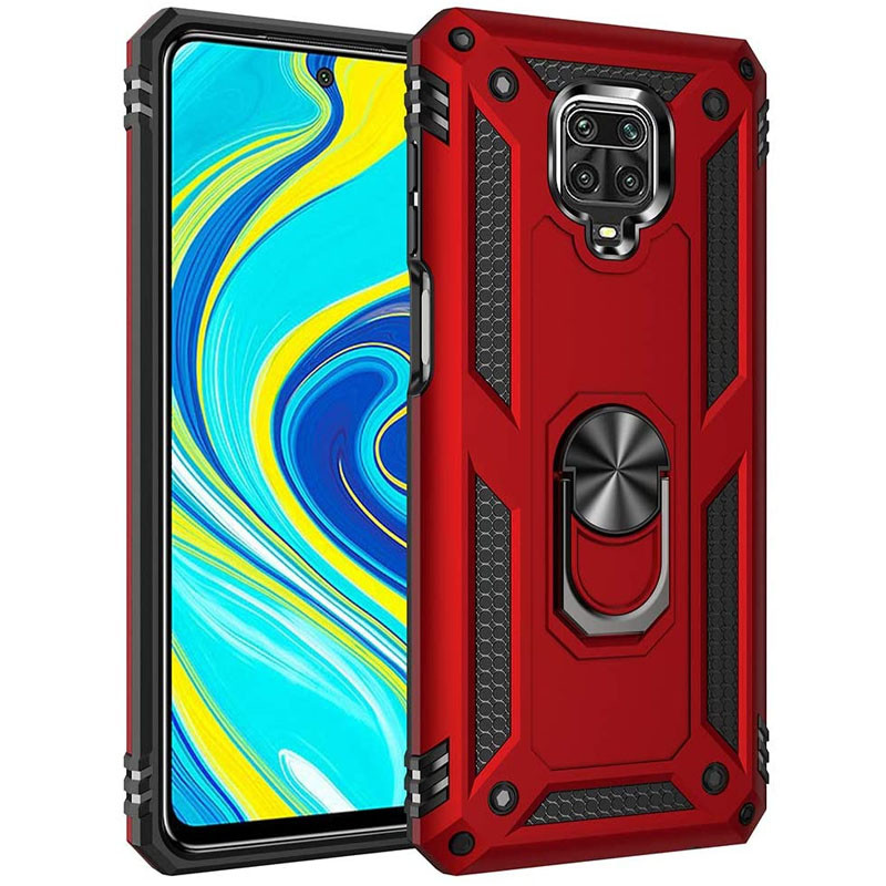 Броньований чохол Serge Ring Xiaomi Redmi Note 9S / 9 Pro / 9 Pro Max червоний