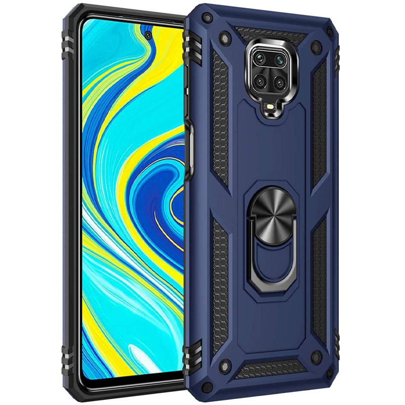 Броньований чохол Serge Ring Xiaomi Redmi Note 9S / 9 Pro / 9 Pro Max темно-синій