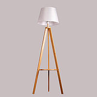 Торшер дерев'яний, з тканинним абажуром SWT3911-BASE+SHADE WH