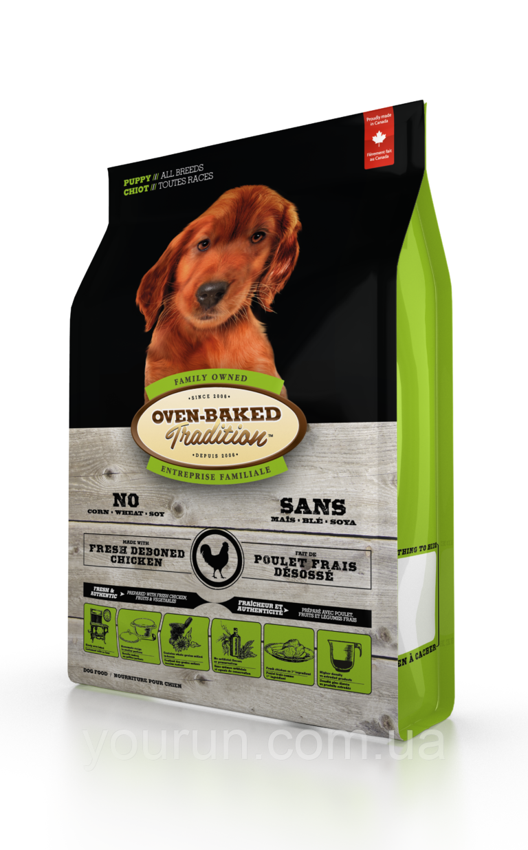 Oven-Baked (Овен Бекет) Tradition puppy all breeds - сухий корм для цуценят зі свіжим м'ясом курки 2.27 кг