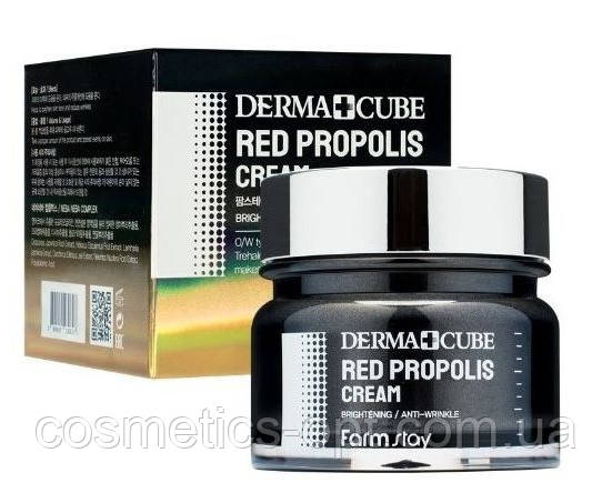 Крем із червоним прополісом і екстрактом гібіскусу Farmstay Derma Cube Red Propolis Cream, 80 ml