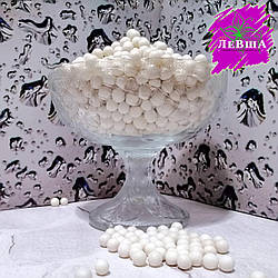 Кульки перламутрові, білі. Діаметр: 7 мм. 100 гр.