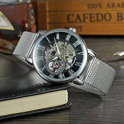Чоловічий наручний годинник Forsining Aston Silver