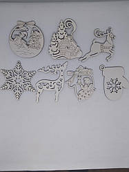 Прикраса новорічна дерев'яна (10 видів)