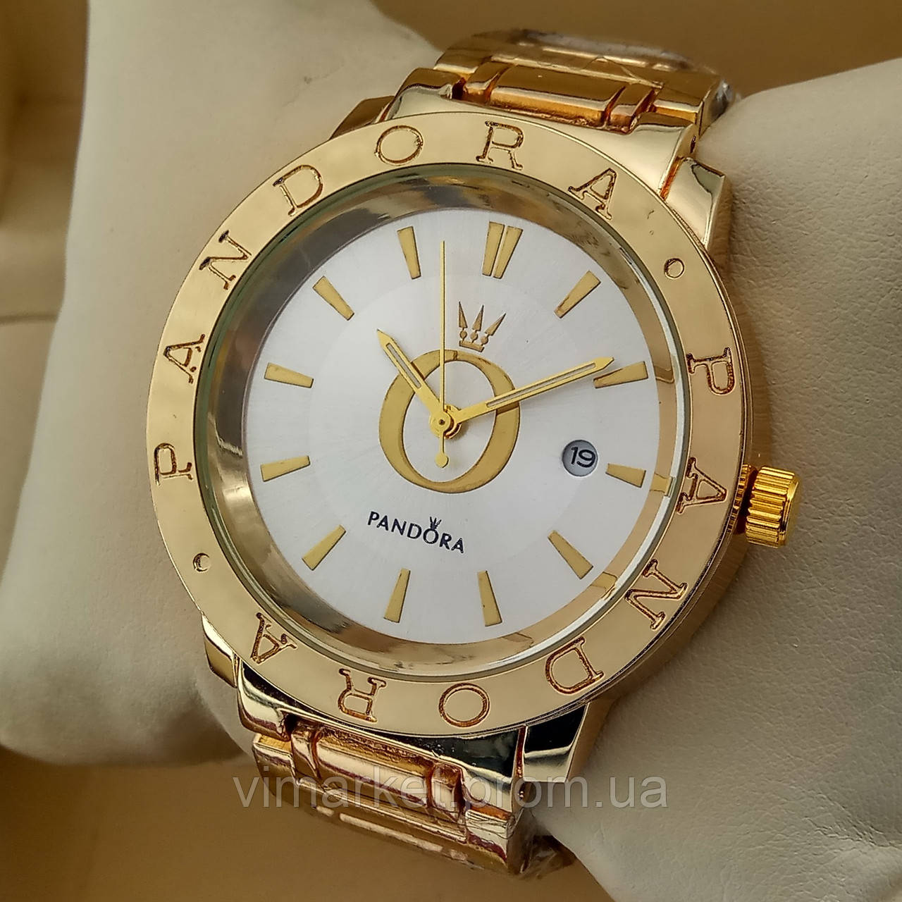 Жіночі кварцові наручні годинники Dior B198-2 срібного кольору рожевий циферблат з датою металевий браслет