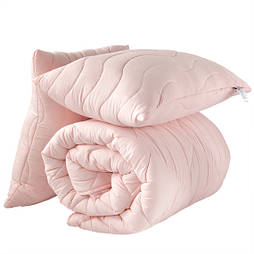 Набір ковдра 200х220см+ подушка 50х70см 2шт Tropical тм Ідея Євро пудровий