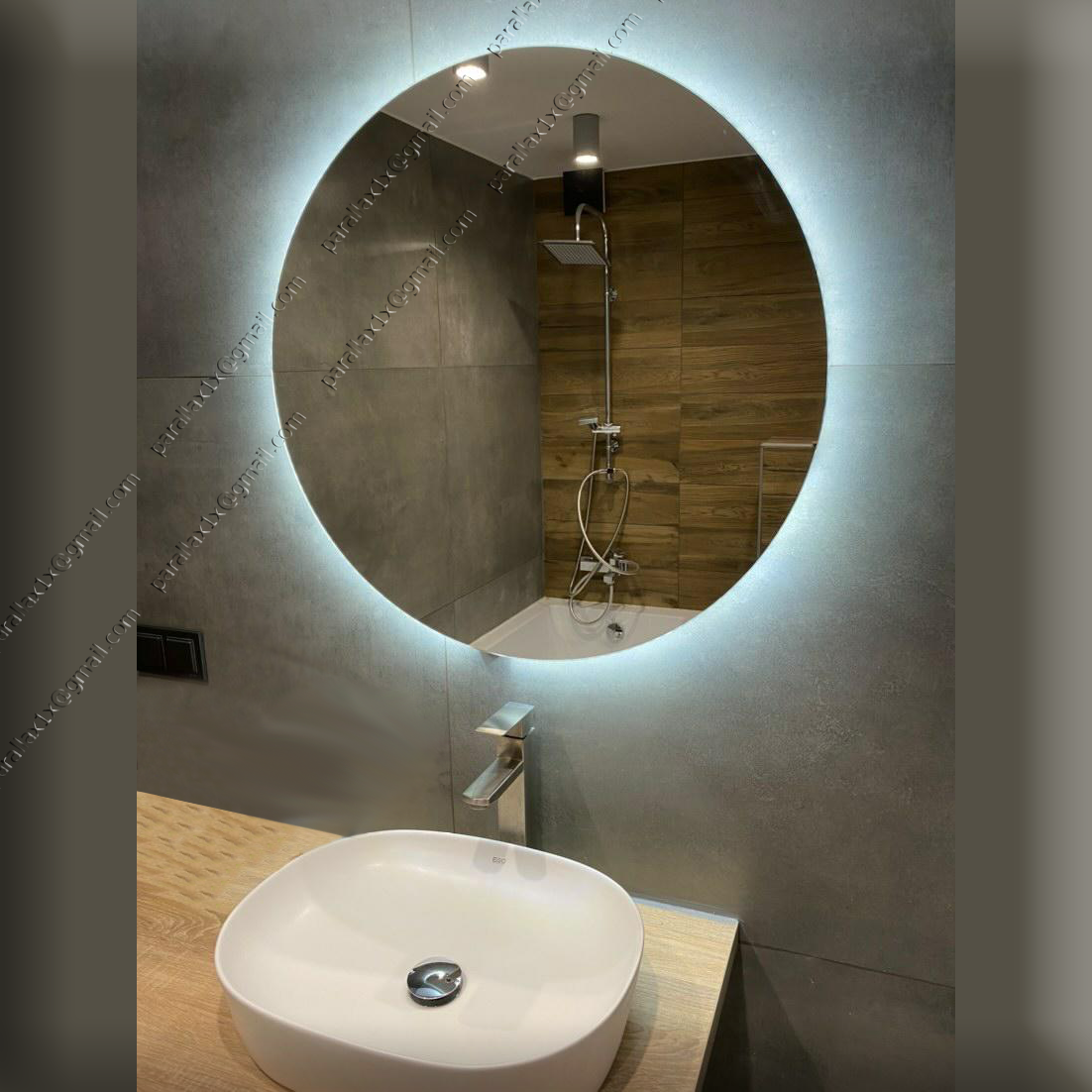 Дзеркало кругле з контурною LED-підсвіткою, 800х800 мм, L 57 А
