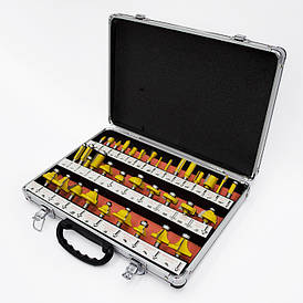 Набір фрез для ручного фрезера для дерева 35 шт. у кейсі, хвостовик 8 мм