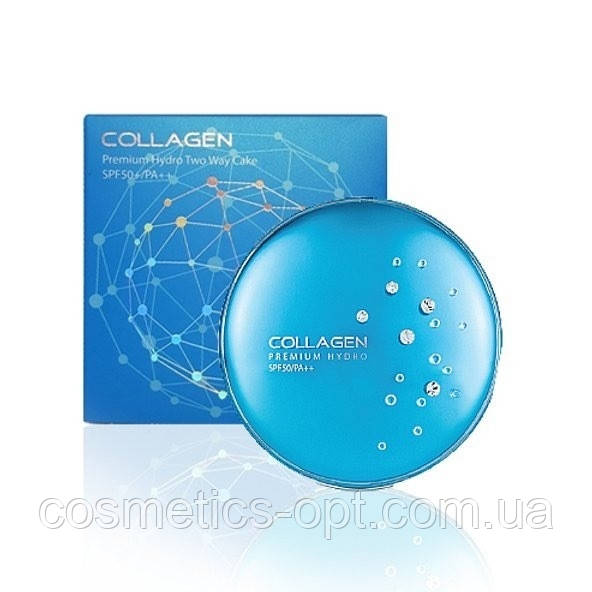 Зволожувальна преміумпудра з колагеном ENOUGH Collagen Premium Hydro Two Way Cake SPF50+ PA++ No13 (12g + 12g)
