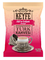 Турецкий натуральный кофе с чайной розой Keyfe Güllü Lokumlu 100 гр, Турция