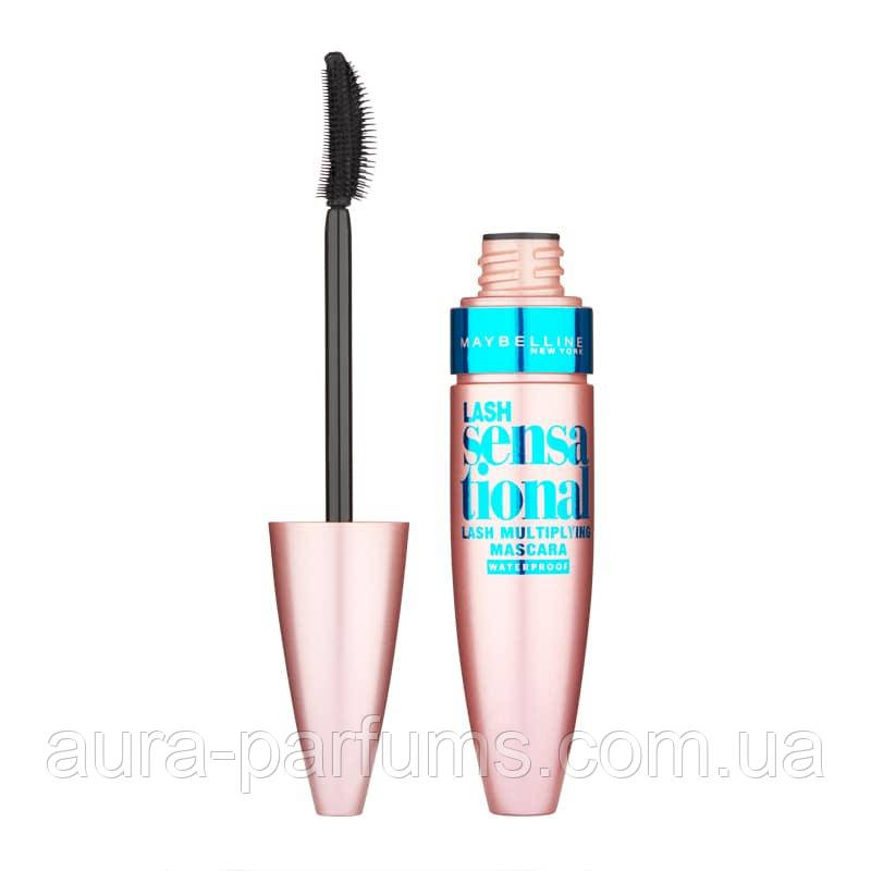 Водостійка туш для вій Maybelline Mascara Lash Sensational Waterproof 01 Very Back